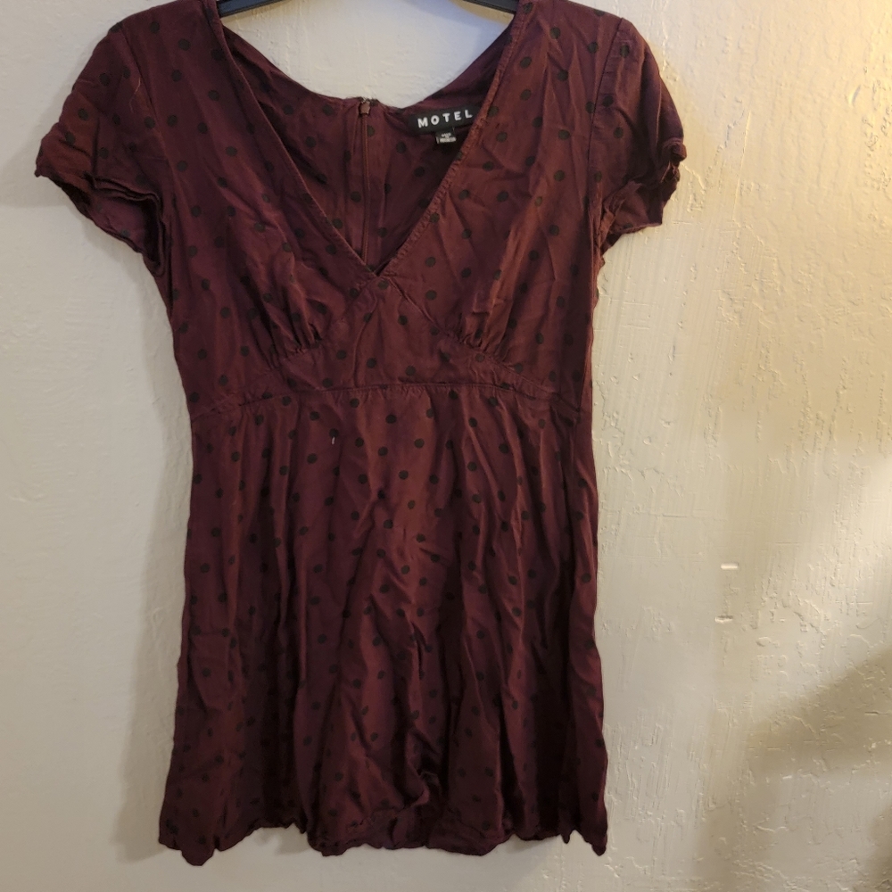 Red poka dot dress